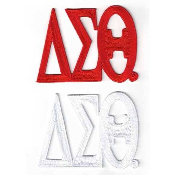 Unbranded Accessories - (2) Delta Sigma Theta Sorority White 4x3in Iron / Sew-On Patch